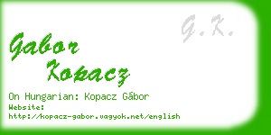 gabor kopacz business card