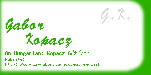 gabor kopacz business card